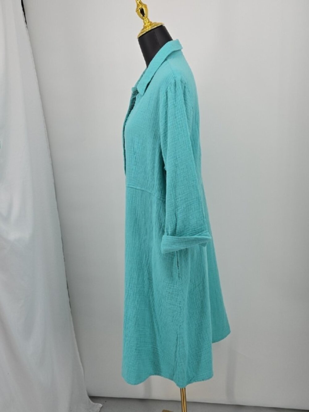 Aqua Petite Button Front Dress Size PXL - Picture 3 of 10